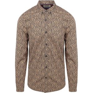 Scotch and Soda Hemd Print Beige - Maat XL - Heren - Hemden casual