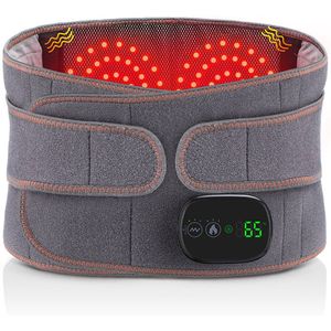 Infrarood massagegordel - Onderrug massager - massage - massage apparaat - Apparaat voor verlichting van rugpijn - Spier- en gewrichtsmassagegordel - Verwarmde massagegordel - Elektrische rugmassager - Neopreen - Grijs