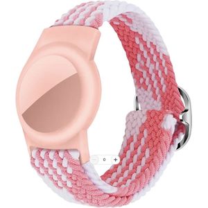 Armband geschikt voor Apple airtag rose Wit
