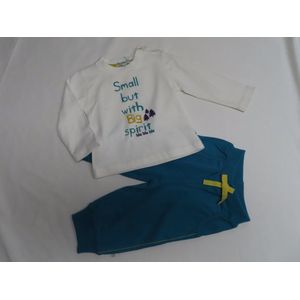 Ensemble - Jongens - Creme / turquoise - 6 maand 68