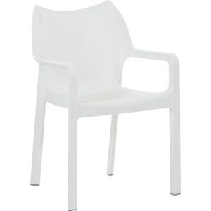 Classy stoel wit - Met rugleuning - Voor thuis of beurs - Zithoogte 46cm