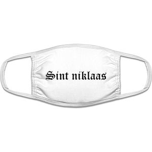 Sint Niklaas mondkapje | gezichtsmasker | bescherming | bedrukt | logo | Wit mondmasker van katoen, uitwasbaar & herbruikbaar. Geschikt voor OV
