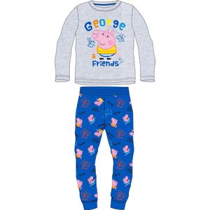 Peppa Pig George pyjama katoen grijs/blauw maat 92