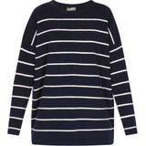 DreiMaster - Vintage - Trui - Donkerblauw / Wit - Losse Pasvorm