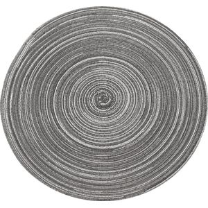 Krumble Placemat rond / Placemats / Onderlegger / Onderzetter - Diameter 36 cm - Zilver/grijs