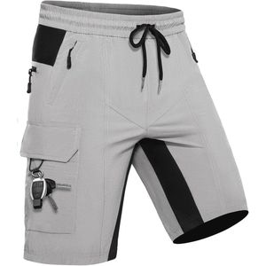 Heren shorts zomer met 5 zakken, stretch en lichtgewicht - Cargo sportbroeken voor wandelen en gym