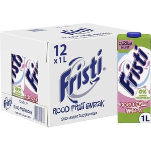 Fristi Drinkyoghurt Rood Fruit 0% Suiker Houdbaar - 12 x 1 L - Voordeelverpakking