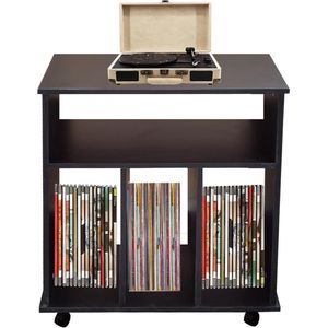 Lp vinyl opbergkast - boekenkast - opbergen tijdschriften boeken platen - zwart