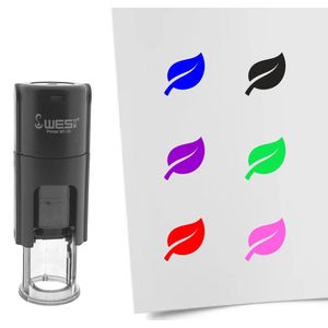 CombiCraft Stempel blaadje 10mm rond paarse inkt - per 1 stuk