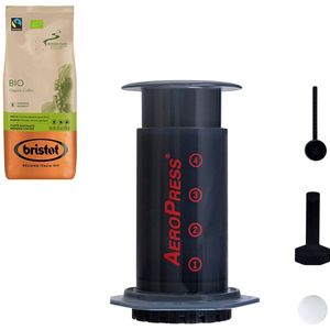 Aeropress Coffee Maker + Bristot BIO 100% gemalen koffie 250gr
