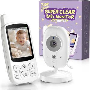 Babyfoon Camera met 720P HD Scherm en Nachtzicht - 4x Zoom, VOX, en Temperatuursensor