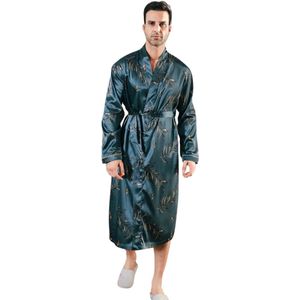 Nivard Satijnen Badjas Heren - Kimono - Kamerjas - Satijn - Ochtendjas - Pyjama - Maat M