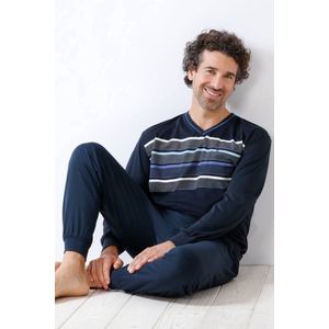 Comfortabele blauwe heren pyjama van Hajo - Blauw - Maat - 46
