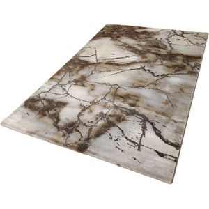 Flycarpets Carrara Modern Vloerkleed - Marmer Design - Kleur: Grijs / Bruin / Beige - Afmeting: 160x230 cm