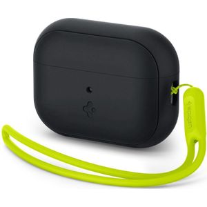 Hoesje geschikt voor Apple AirPods Pro 1/2 - Spigen Silicone Fit Strap Case - Zwart