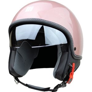 Scooterhelm Roze - Motocubo beetle - jethelm met vizier - gold pink - maat XS - ECE 22.06