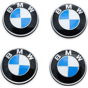 BMW - Naafdoppen Set Logo Origineel Ø 56 mm - Auto Accessoires - Set van 4 Stuks - Origineel BMW Logo - Voor Wielnaaf Ø 56 mm - Zwart
