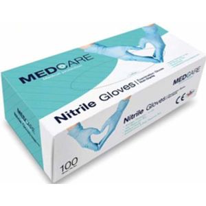 Merkloos Wegwerp Handschoenen - Nitril - Small - S - 100 stuks - Blauw - Poedervrij - Wegwerphandschoenen
