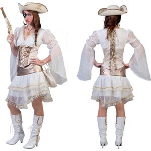Wit piraten kostuum voor dames  - Verkleedkleding - Medium