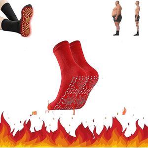 Actie4you® - Thermo Sokken – Zelf Verwarmde Zolen - Magneet Therapie - Therapeutische Sokken - Sokken zelf Opwarmend – Rood