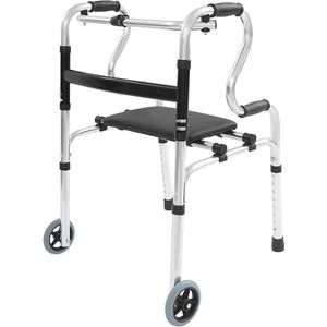 Opvouwbare Seniorenstoel met wieltjes- 8 Hoogte-instellingen - Voor Ouderen, Gehandicapten, Zwangere Vrouwen & Artritispatiënten