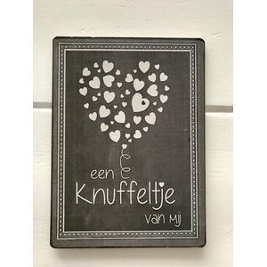 Tekstbord knuffeltje - tekstbord liefde -valentijn brievenbus cadeau- cadeau tip vriendin - tekstbord een knuffeltje van mij - brievenbus knuffel sturen