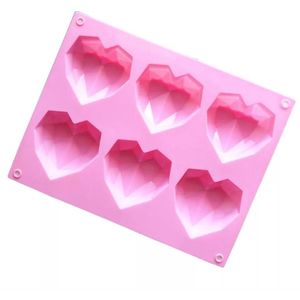 Siliconen mal harten - siliconen 3d hart Bakvorm -tiktok bakvorm -geo hart -geo heart - chocolade -diamant -cake -bakvorm hart - siliconen hart zeep -Bonbons - Mold - Bakvormen - Koken - Chefkok - Bakken - Keukenaccessoires - Cadeau - Gift