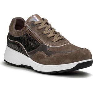 Xsensible - Lima - Sneakers - Taupe - Nubuck + Brons Metallic