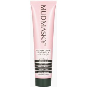 MUDMASKY Velvety Glow Body Scrub 180ml - allergeenvrije natural rose parfum - Shower scrub - Bodyscrub - lichaamsscrub - douchescrub - Lichaamsverzorging