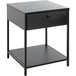 Goodivery ® Stijlvolle Zwart Metalen Console Tafel met Lade en Plank voor Moderne Interieurs B 40 cm x H 53 cm x D 40 cm
