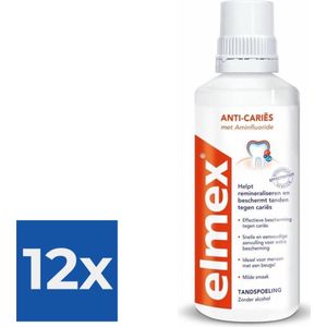 Elmex Anti-Cariës Tandspoeling 400 ml - Voordeelverpakking 12 stuks