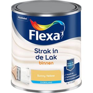 Flexa - Strak in de Lak Binnenlak Zijdeglans - Sunny Yellow - Mengverf - 1 Liter