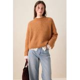 Sissy-Boy - Lichtbruine Trui - Turtleneck - Fluffy Stof