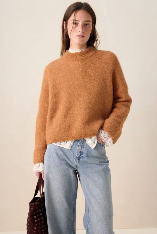 Sissy-Boy - Lichtbruine Trui - Turtleneck - Fluffy Stof