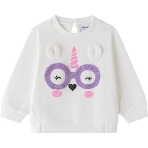 Newness - sweater - wit - eenhoorn - maat 6-9M/68-74 cm