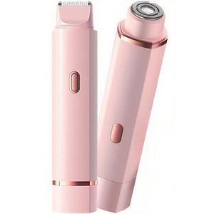 2-in-1 Ladyshaves voor vrouwen - Scheerapparaat met dubbele kop voor vrouwen - Bikinilijntrimmer - Afneembaar en wasbaar - Comfortabel en zacht - Scheerapparaat voor het scheren van vrouwelijke lichaamsbeharing - Roze