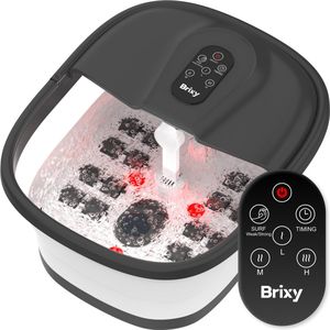 Brixy Voetenbad - Handmatige Massage Rollers - Verwarmt Tot 45°C - Voetmassage Apparaat - Voetbad Met Massage - Zwart