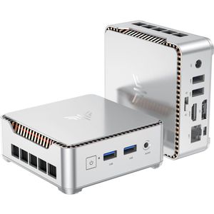 NIPOGI E2 Mini PC, 16GB RAM 512GB M.2 SSD Mini Computer, 12e generatie Alder Lake N97 (tot 3,6 GHz) Micro PC, HDMI+DP1.4 Dual 4K UHD Kleine PC, Gigabit Ethernet, Wi-Fi, Bluetooth, Mini Desktopcomputer voor Thuis/Kantoor