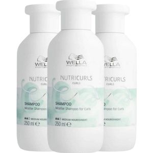 Wella Nutricurls Shampoo Waves 250ml - 3 Stuks - Voordeelverpakking