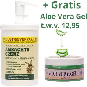 MJ Drent Products - Ambachtscrème 1000 ml- Gratis Aloë Vera gel t.w.v 12,95 -Handen- Body- Voeten