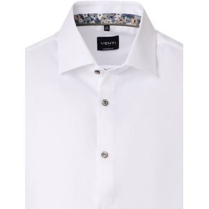 Wit Venti Overhemd Kent Kraag Met Motief Modern Fit - XXL
