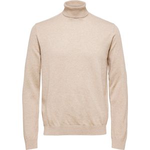 Selected Homme Heren trui SLHBERG ROLL NECK regular fit Beige XXL Volwassenen