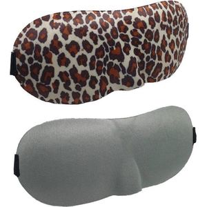 3D Slaapmaskers Grijs & Panter - Thuis - Slaapmasker - Verduisterend - Onderweg - Vliegtuig - Festival - Slaapcomfort - oDaani