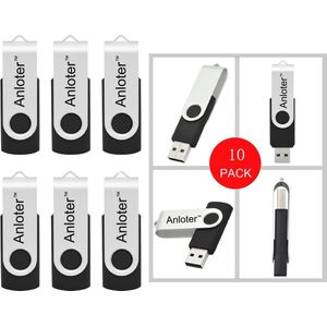 10 Pack Draaibare Ontwerp USB Flash Drive - 4GB Zwart