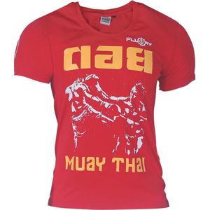 Fluory Fight Game Muay Thai Kickboxing T-Shirt Rood - L