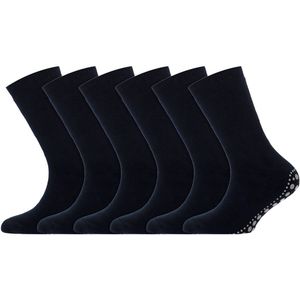 Kindersokken | Huissokken met antislip zool | Merk: Yellow Moon | Kleur: Marine blauw | Maat: 19 t/m 42 | 6 Paar