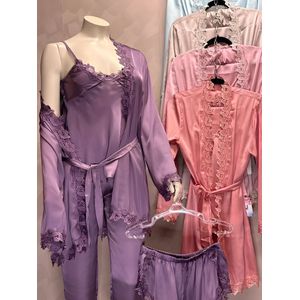 Zijde Dames Pyjama Set - Lavender