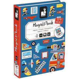 Janod - Magnetibook Brandweer - Magneetboek - Inclusief 60 Magneten - Geschikt vanaf 3 Jaar