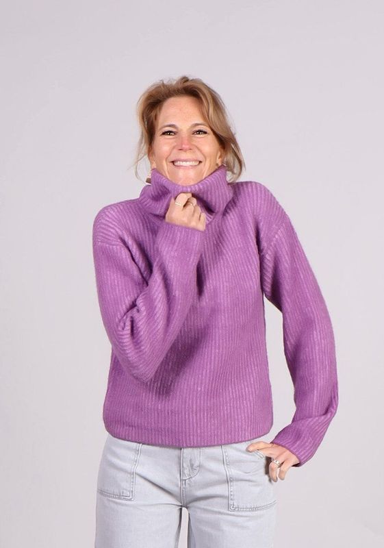 mbyM Kemina-M trui gebreid met col paars