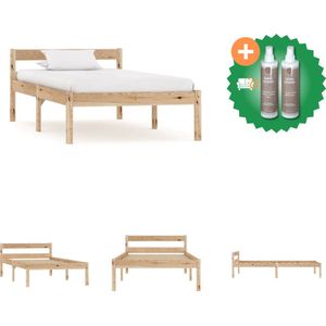 vidaXL Bedframe massief grenenhout 100x200 cm - Bed - Inclusief Onderhoudsset